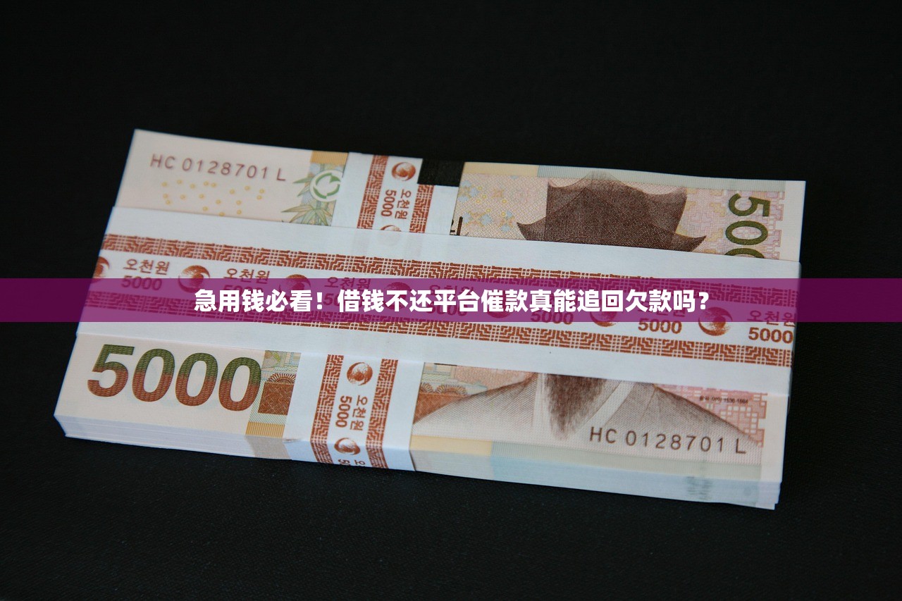 急用钱必看！借钱不还平台催款真能追回欠款吗？