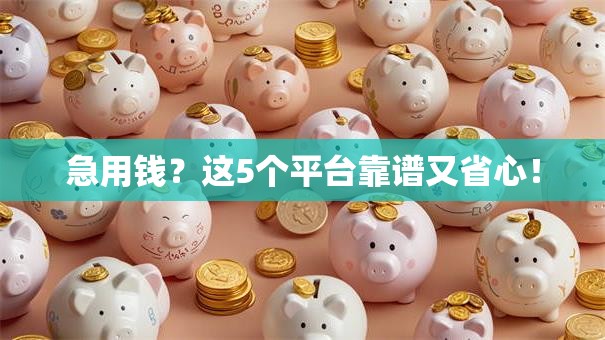 急用钱？这5个平台靠谱又省心！