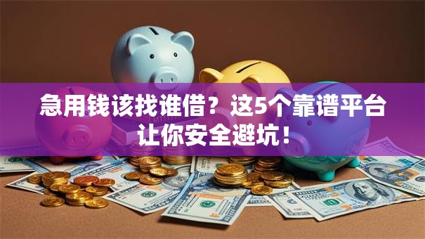 急用钱该找谁借？这5个靠谱平台让你安全避坑！