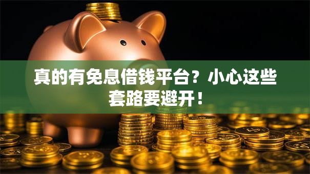 真的有免息借钱平台？小心这些套路要避开！