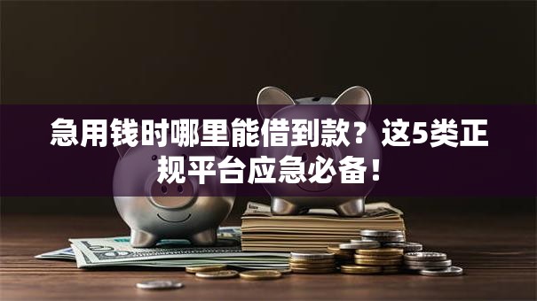 急用钱时哪里能借到款？这5类正规平台应急必备！