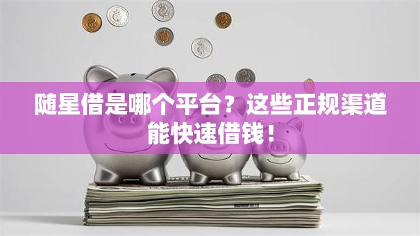 随星借是哪个平台？这些正规渠道能快速借钱！