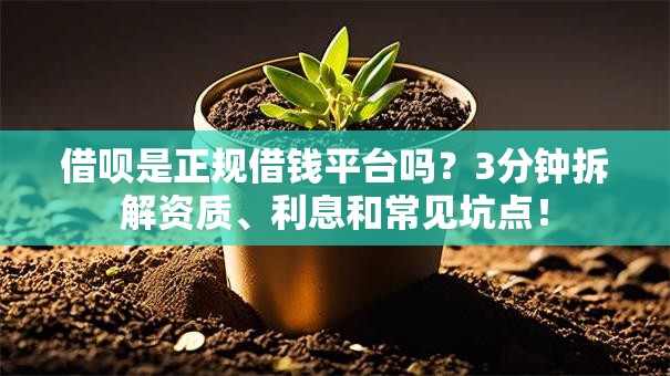 借呗是正规借钱平台吗？3分钟拆解资质、利息和常见坑点！