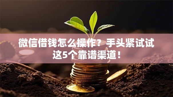 微信借钱怎么操作？手头紧试试这5个靠谱渠道！