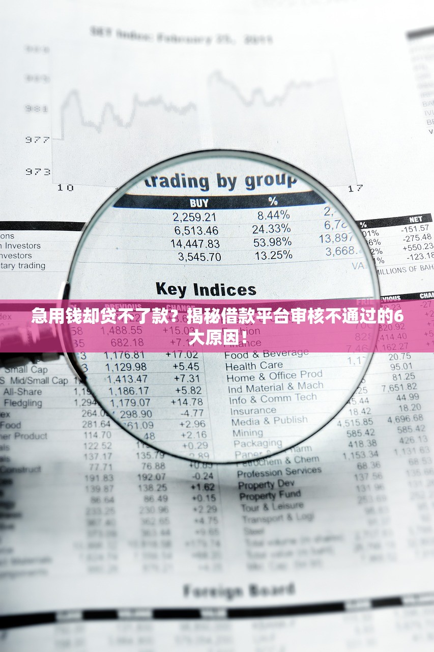 急用钱却贷不了款？揭秘借款平台审核不通过的6大原因！