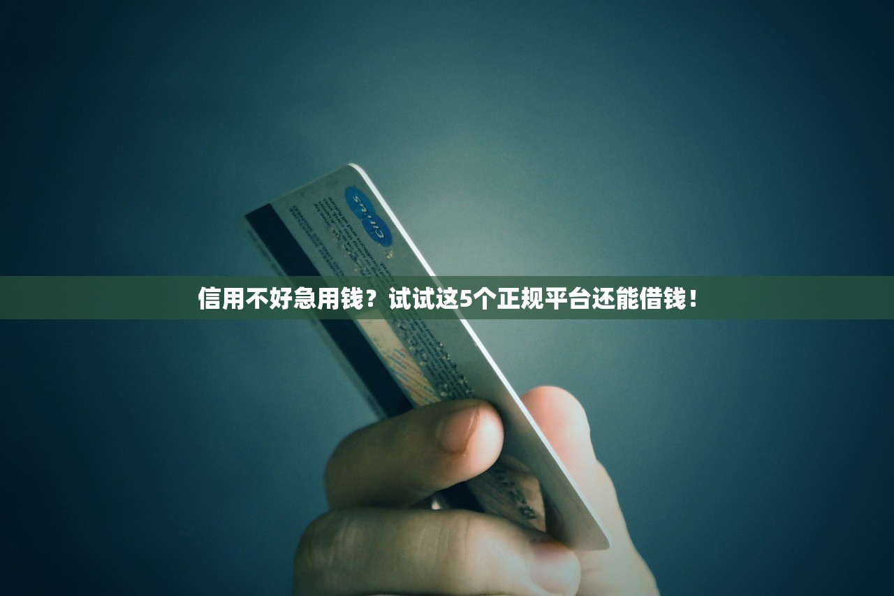信用不好急用钱？试试这5个正规平台还能借钱！