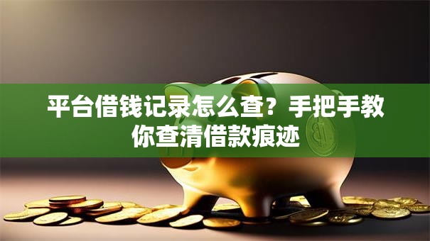 平台借钱记录怎么查？手把手教你查清借款痕迹