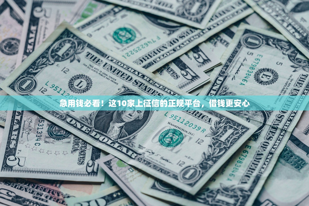 急用钱必看！这10家上征信的正规平台，借钱更安心