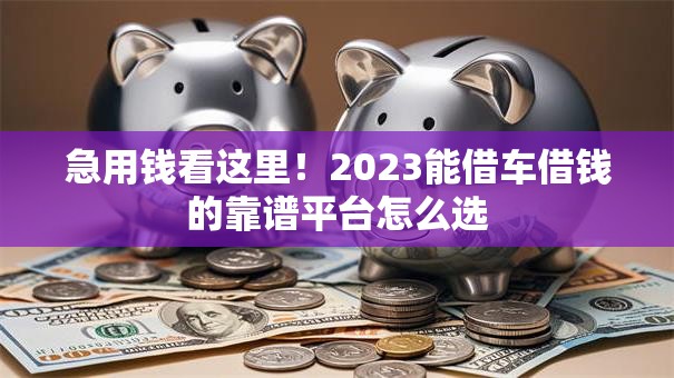急用钱看这里！2023能借车借钱的靠谱平台怎么选