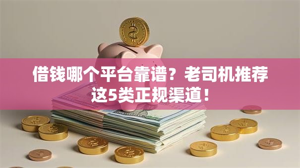 借钱哪个平台靠谱？老司机推荐这5类正规渠道！