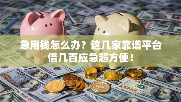 急用钱怎么办？这几家靠谱平台借几百应急超方便！