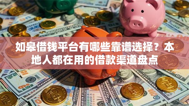如皋借钱平台有哪些靠谱选择？本地人都在用的借款渠道盘点