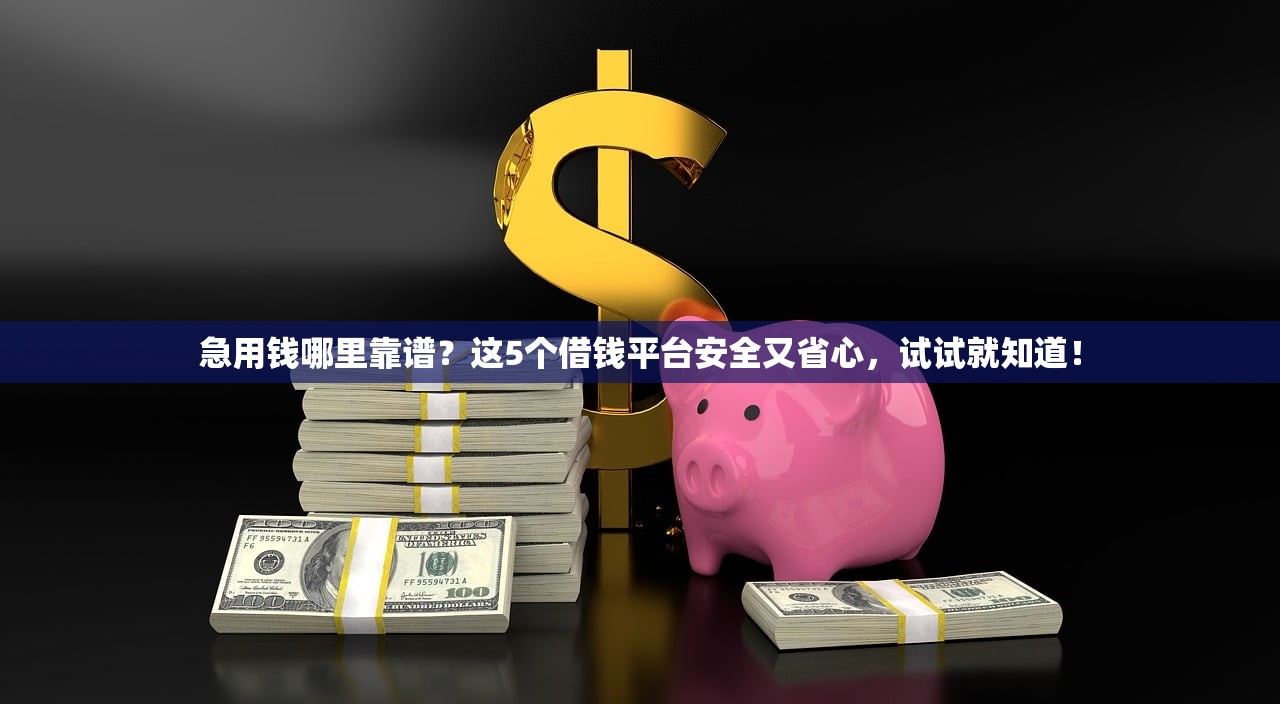 急用钱哪里靠谱？这5个借钱平台安全又省心，试试就知道！