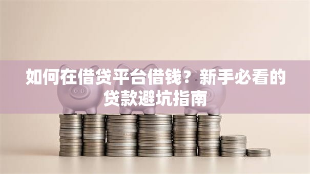 如何在借贷平台借钱？新手必看的贷款避坑指南