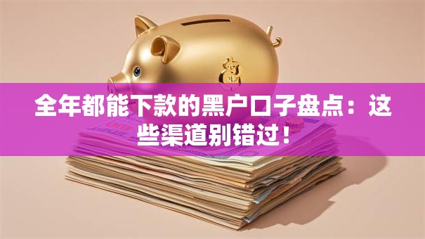 全年都能下款的黑户口子盘点：这些渠道别错过！