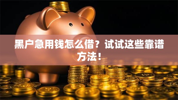 黑户急用钱怎么借？试试这些靠谱方法！