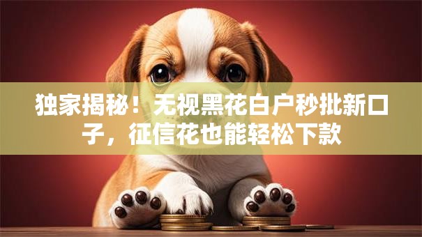 独家揭秘!无视黑花白户秒批新口子,征信花也能轻松下款 独家揭秘!无视黑花白户秒批新口子,征信花也能轻松下款