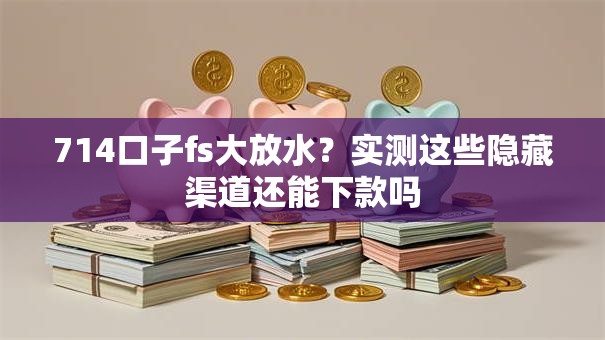 714口子fs大放水？实测这些隐藏渠道还能下款吗