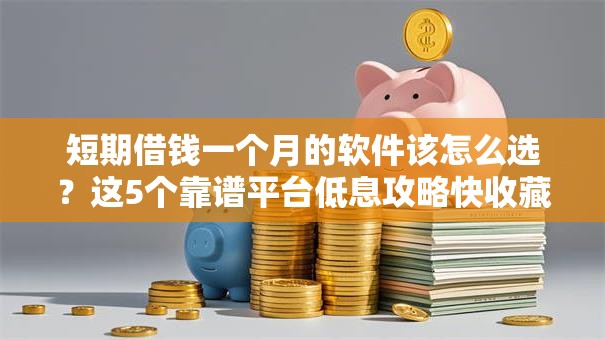 短期借钱一个月的软件该怎么选？这5个靠谱平台低息攻略快收藏！