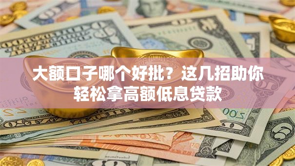 大额口子哪个好批?这几招助你轻松拿高额低息贷款 大额口子哪个好批?这几招助你轻松拿高额低息贷款