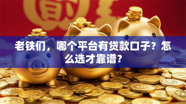 老铁们，哪个平台有贷款口子？怎么选才靠谱？