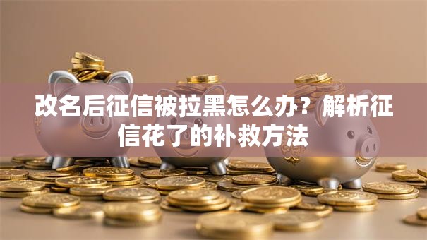 改名后征信被拉黑怎么办？解析征信花了的补救方法