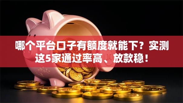 哪个平台口子有额度就能下？实测这5家通过率高、放款稳！