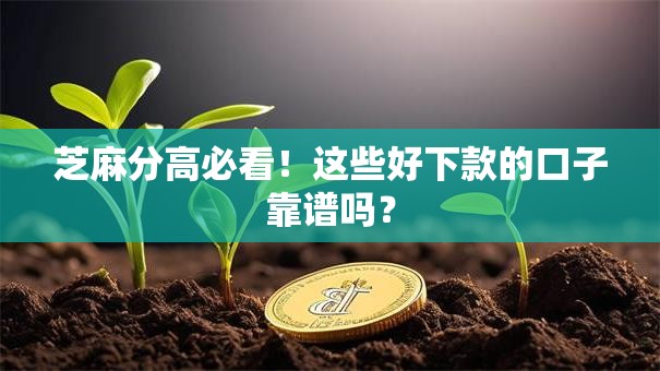 芝麻分高必看！这些好下款的口子靠谱吗？