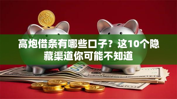 高炮借条有哪些口子？这10个隐藏渠道你可能不知道