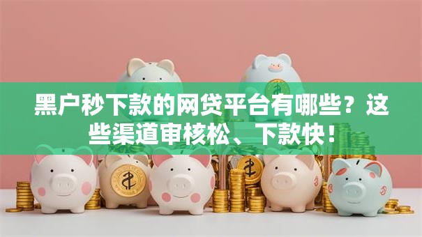 黑户秒下款的网贷平台有哪些?这些渠道审核松、下款快! 黑户秒下款的网贷平台有哪些?这些渠道审核松、下款快!