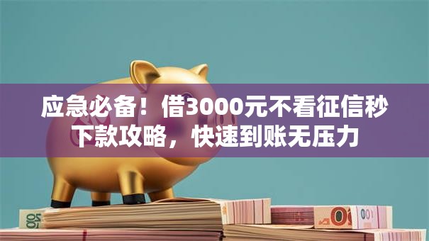 应急必备！借3000元不看征信秒下款攻略，快速到账无压力
