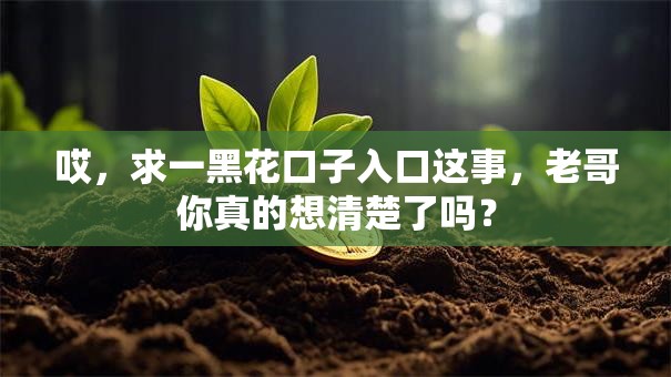 哎,求一黑花口子入口这事,老哥你真的想清楚了吗? 哎,求一黑花口子入口这事,老哥你真的想清楚了吗?