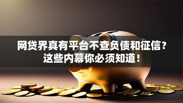 网贷界真有平台不查负债和征信?这些内幕你必须知道! 网贷界真有平台不查负债和征信?这些内幕你必须知道!