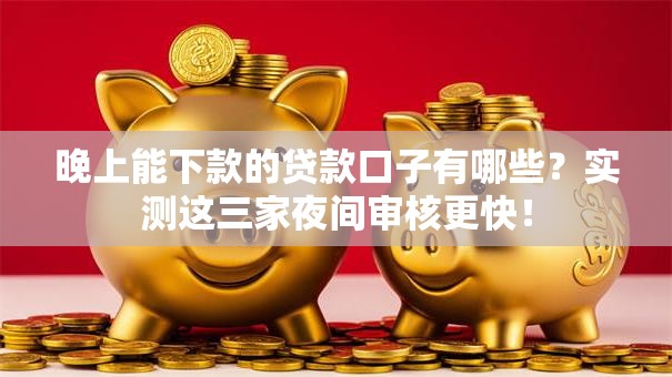 晚上能下款的贷款口子有哪些?实测这三家夜间审核更快! 晚上能下款的贷款口子有哪些?实测这三家夜间审核更快!