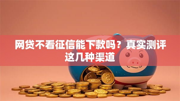 网贷不看征信能下款吗？真实测评这几种渠道