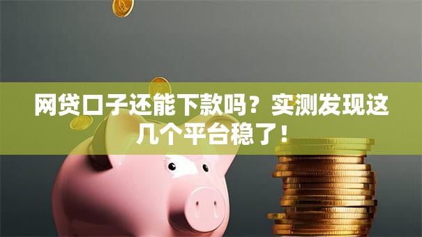 网贷口子还能下款吗?实测发现这几个平台稳了! 网贷口子还能下款吗?实测发现这几个平台稳了!