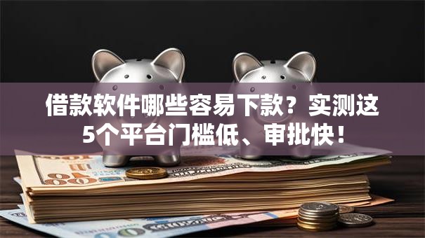 借款软件哪些容易下款？实测这5个平台门槛低、审批快！