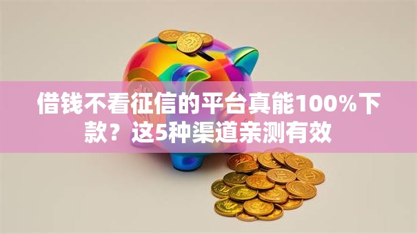 借钱不看征信的平台真能100%下款？这5种渠道亲测有效