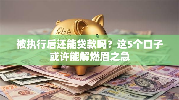被执行后还能贷款吗？这5个口子或许能解燃眉之急