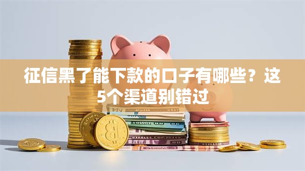 征信黑了能下款的口子有哪些？这5个渠道别错过