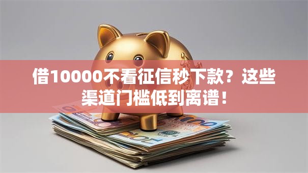 借10000不看征信秒下款?这些渠道门槛低到离谱! 借10000不看征信秒下款?这些渠道门槛低到离谱!