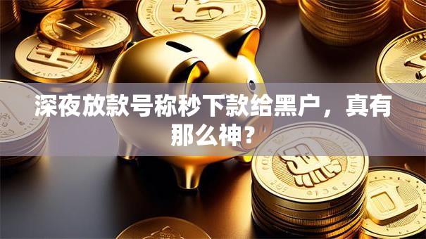 深夜放款号称秒下款给黑户,真有那么神? 深夜放款号称秒下款给黑户,真有那么神?