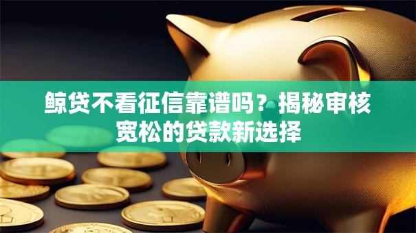 鲸贷不看征信靠谱吗？揭秘审核宽松的贷款新选择