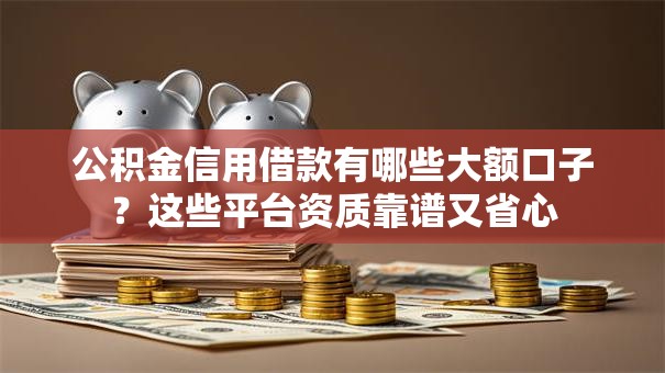 公积金信用借款有哪些大额口子？这些平台资质靠谱又省心