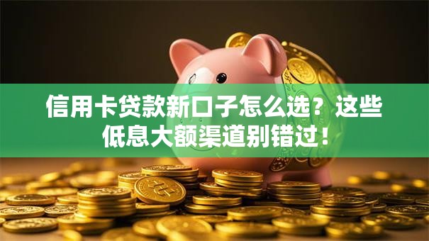 信用卡贷款新口子怎么选？这些低息大额渠道别错过！