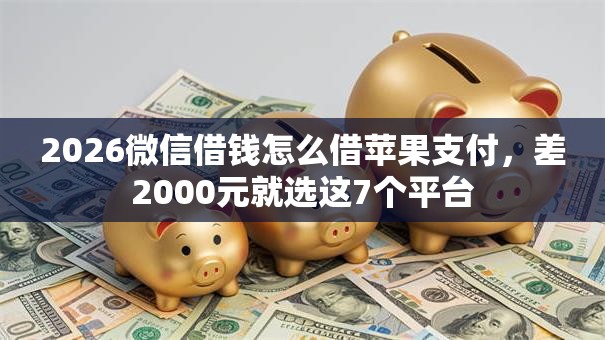 2026微信借钱怎么借苹果支付，差2000元就选这7个平台