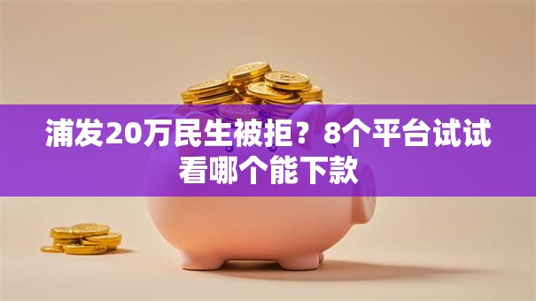 浦发20万民生被拒?8个平台试试看哪个能下款 浦发20万民生被拒?8个平台试试看哪个能下款