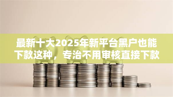 最新十大2025年新平台黑户也能下款这种，专治不用审核直接下款到微信的软件