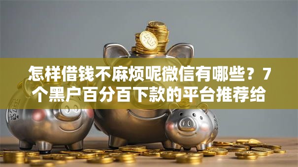 怎样借钱不麻烦呢微信有哪些？7个黑户百分百下款的平台推荐给你