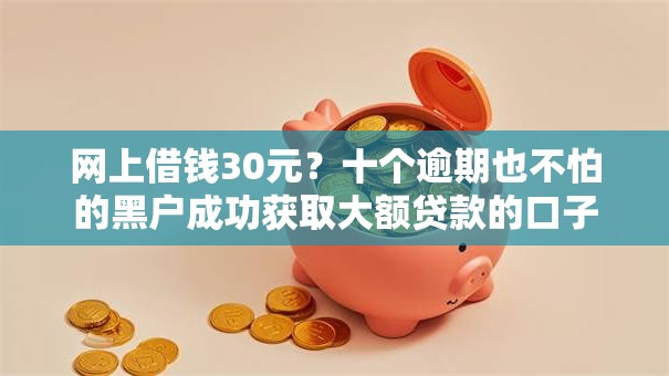 网上借钱30元？十个逾期也不怕的黑户成功获取大额贷款的口子